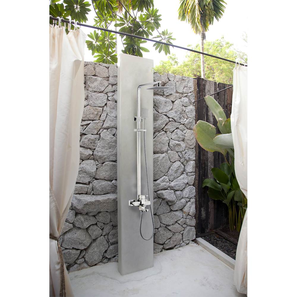 Ztrends Coral Castle Outdoor Shower With Exposed Pipes In 304 Stainless